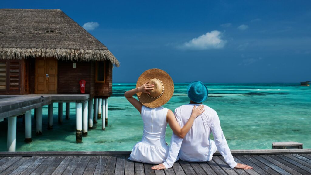 sugar couple enjoying a holiday in the Maldives payed by the sugar daddy