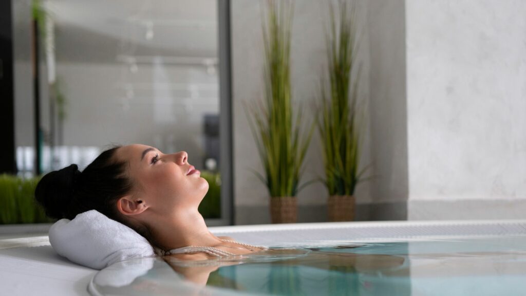 sugar babe enjoying her sugar life in a hot tub