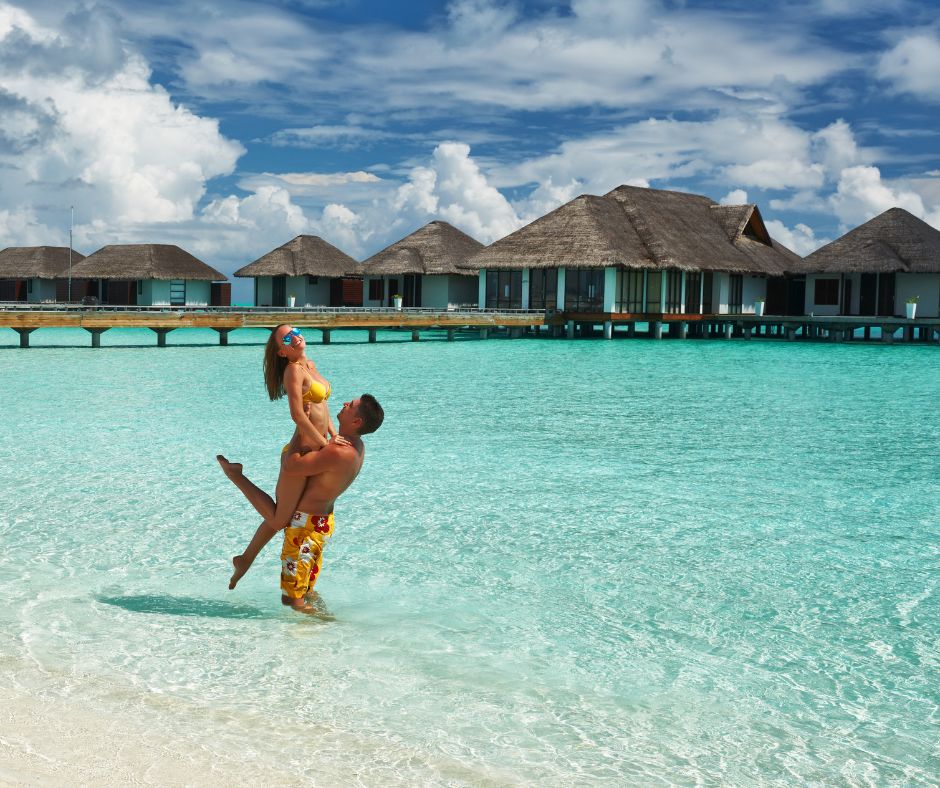 sugar couple in maldives having fun on valentines day 